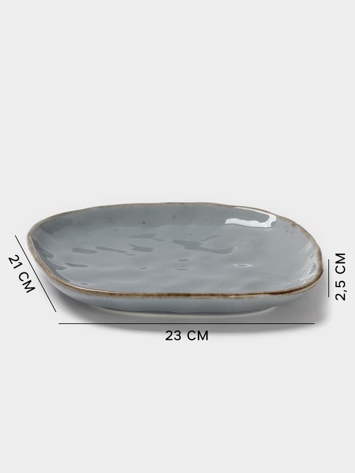 Блюдо для подачи Magistro Alpine Frost, 23×21×2.5, фарфор, голубовато-серый