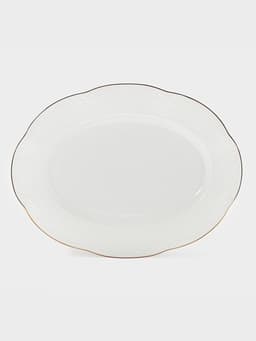 Блюдо сервировочное WY Empire, овальное, 23×30×2.5 см, фарфор, белое