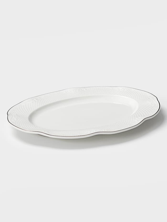 Блюдо сервировочное WY Empire, овальное, 23×30×2.5 см, фарфор, белое