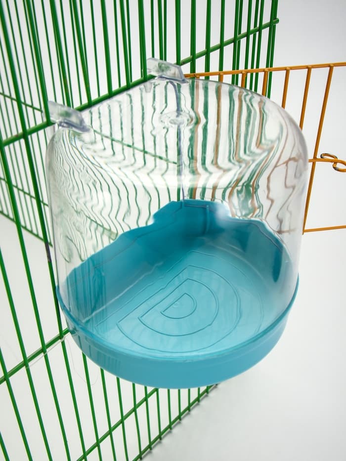 Купалка для птиц, 12×9×11 см, внешняя, бирюзовая