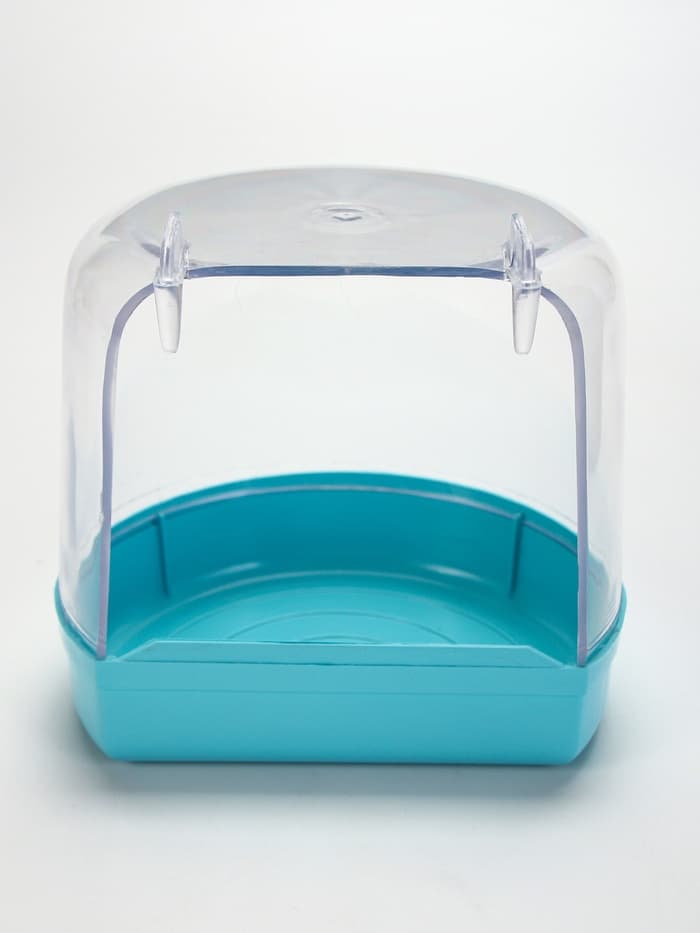 Купалка для птиц, 12×9×11 см, внешняя, бирюзовая