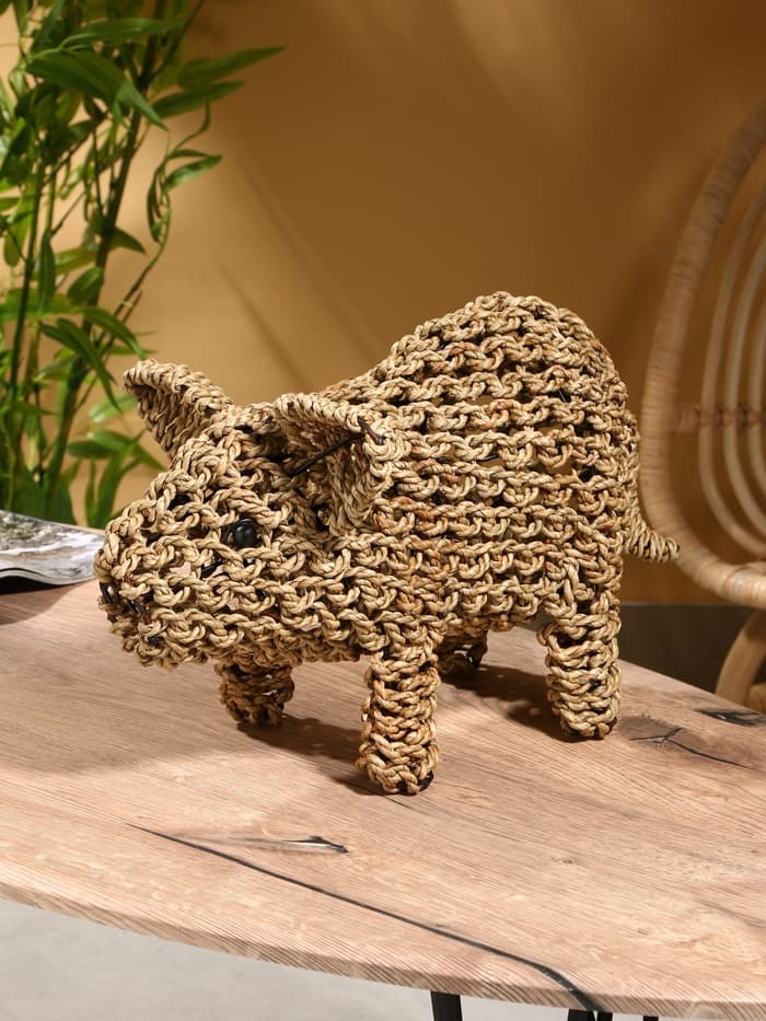 Сувенир плетёный «Свинка», 40×23×33 см, сиграсс