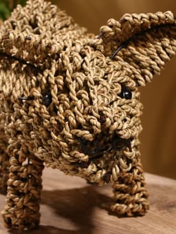 Сувенир плетёный «Свинка», 40×23×33 см, сиграсс