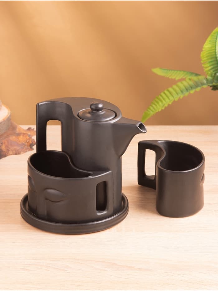 Набор для чаепития «Фантазия», чайник, 2 кружки, керамика