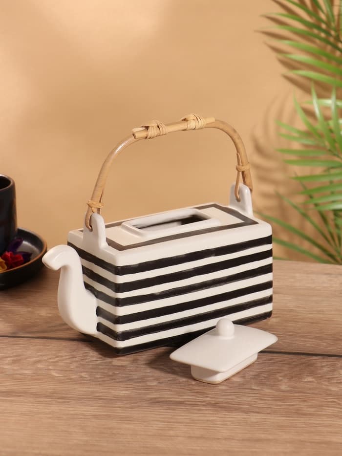Набор для чаепития «Зебра», чайник, 2 стакана, керамика