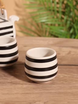 Набор для чаепития «Зебра», чайник, 2 стакана, керамика