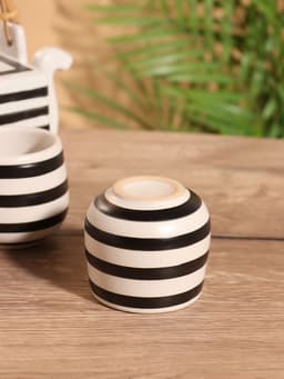 Набор для чаепития «Зебра», чайник, 2 стакана, керамика