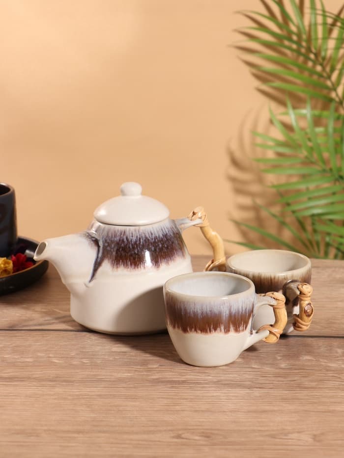 Набор для чаепития «Амина», чайник, 2 кружки, керамика