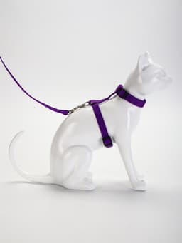 Комплект для кошек, ширина 1.5 см, ОШ 16.5-27 см, ОГ 21-35 см, поводок 120 см, фиолетовый