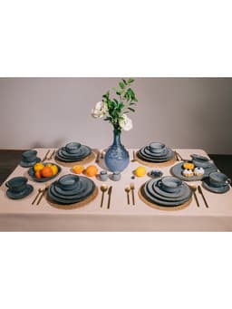 Блюдо сервировочное Magistro Alpine Frost, 33×22.8×2.5 см, овальное, фарфор, голубовато-серый