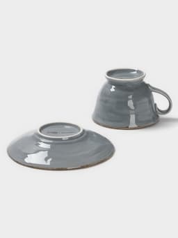 Чайная пара Magistro Alpine Frost, 2 предмета: чашка 245 мл, блюдце d=15 см, голубовато-серый