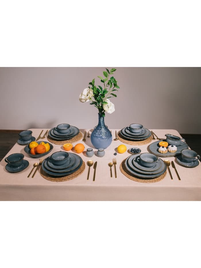 Чайная пара Magistro Alpine Frost, 2 предмета: чашка 245 мл, блюдце d=15 см, голубовато-серый