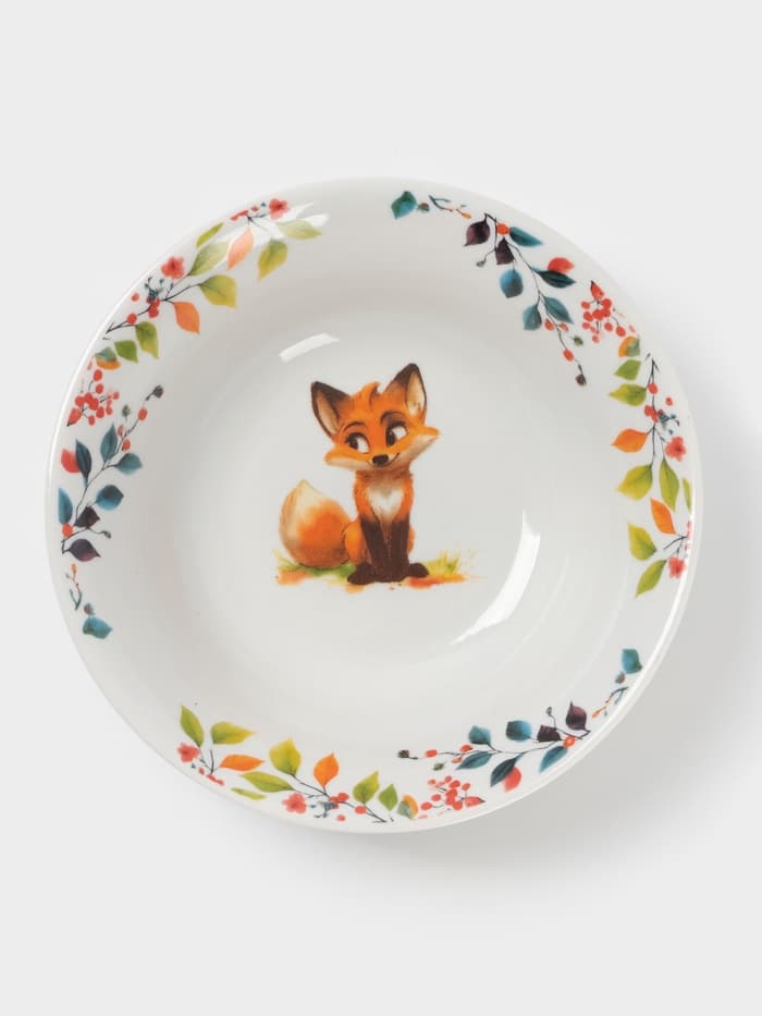 Миска Дулевский фарфор «Лисичка», 360 мл, d=15 см, белая