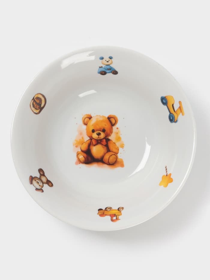 Миска детская Дулевский фарфор «Мишутка», 360 мл, d=15 см, белая