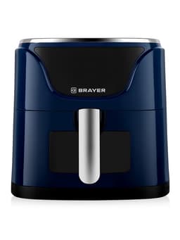 Аэрогриль BRAYER 2036BR, 5 л, 1500 Вт, 7 программ, 200°С, LCD-дисплей, таймер, решётка, синий