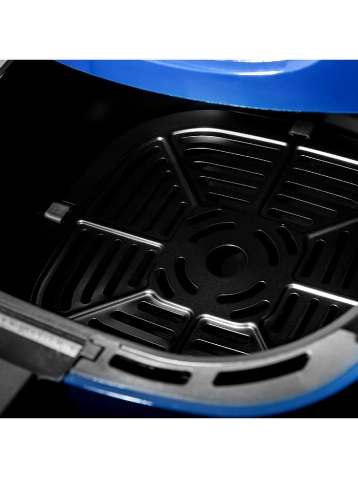 Аэрогриль BRAYER 2036BR, 5 л, 1500 Вт, 7 программ, 200°С, LCD-дисплей, таймер, решётка, синий
