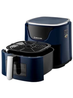 Аэрогриль BRAYER 2036BR, 5 л, 1500 Вт, 7 программ, 200°С, LCD-дисплей, таймер, решётка, синий