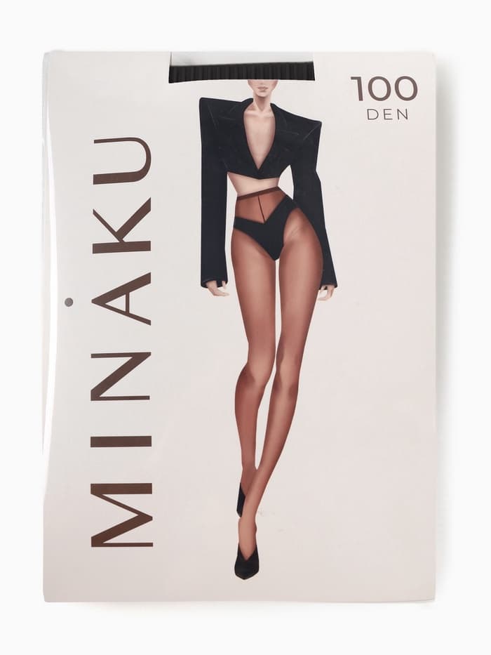 Женские колготки MINAKU 100 ден, чёрные, размер 2/S