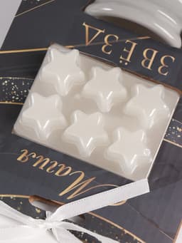 Набор: аромалампа для эфирных масел, мелтсы из воска ароматические «Звезда», серая, 7.5×7.5×8 см