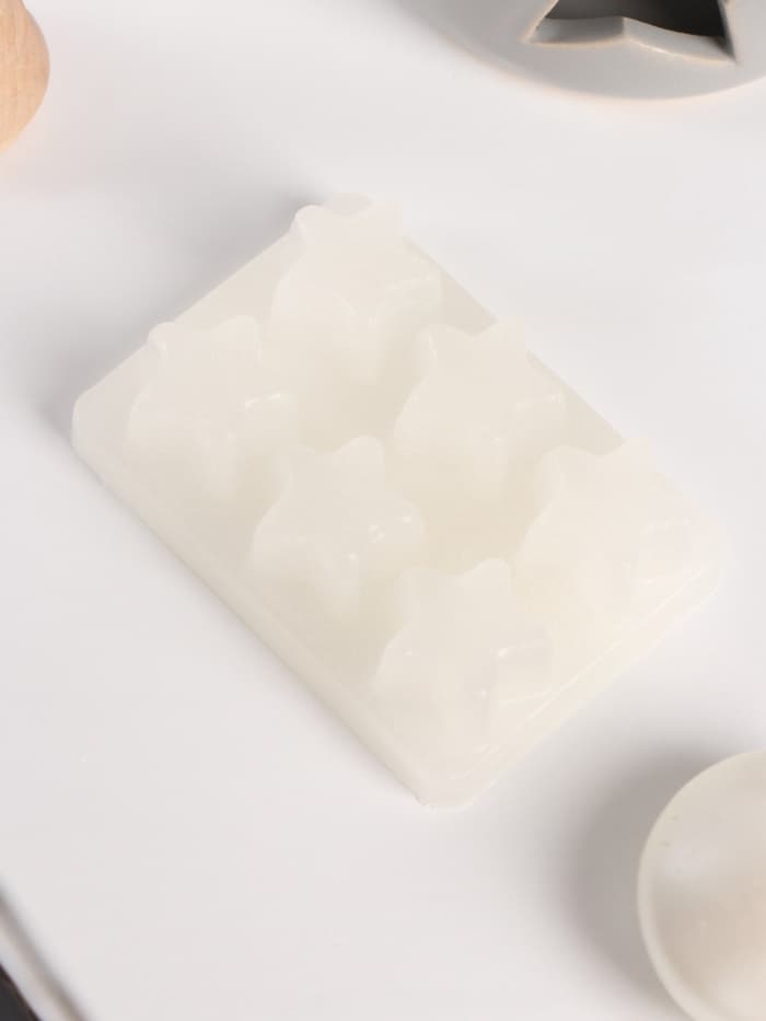 Набор: аромалампа для эфирных масел, мелтсы из воска ароматические «Звезда», серая, 7.5×7.5×8 см