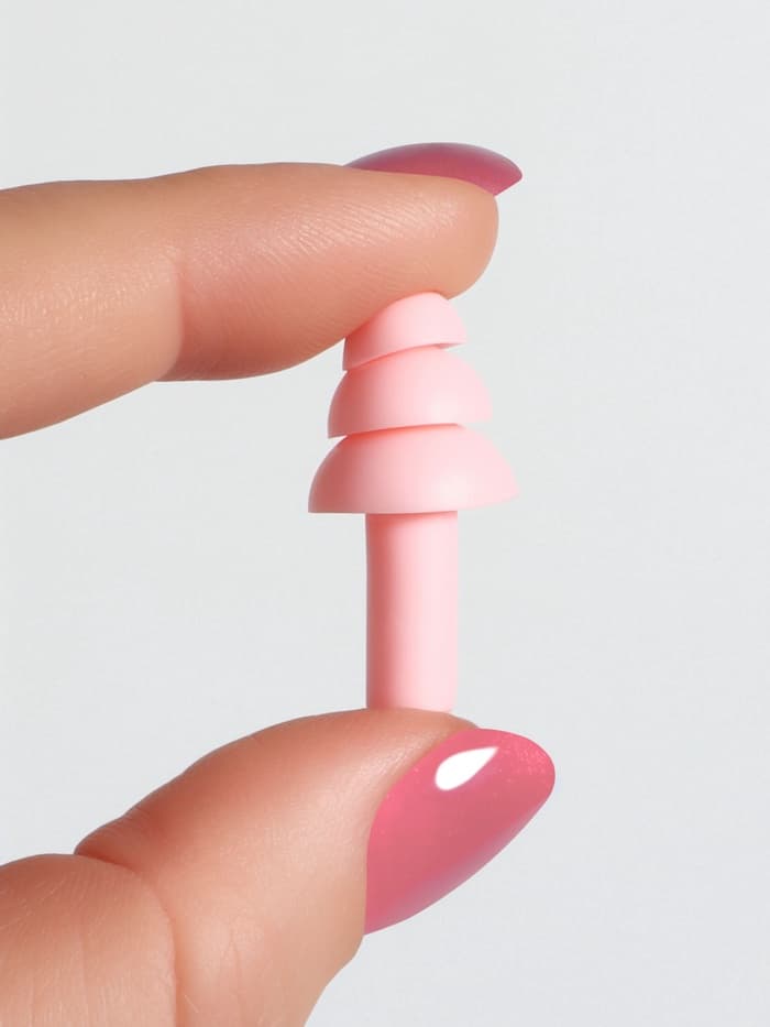 Беруши на шнурке, 3×1.5 см, в футляре, фасовка 10 шт., силиконовые, розовые