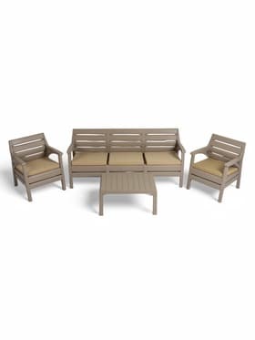Комплект садовой мебели «Евпатория»: 2 кресла, стол, трёхместный диван, бежевый