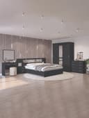 Спальный гарнитур «Аура», комплект 7 предметов, цвет серый графит