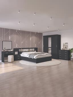 Спальный гарнитур «Аура», комплект 7 предметов, цвет серый графит