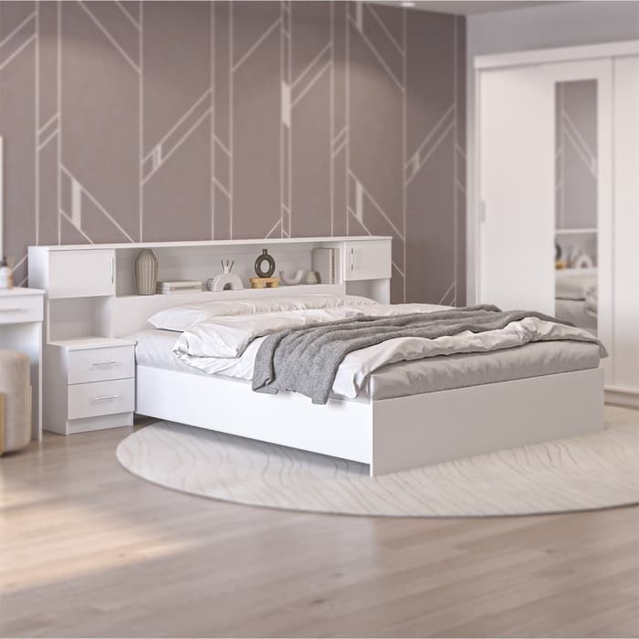 Спальный гарнитур «Аура», комплект 7 предметов, цвет серый графит