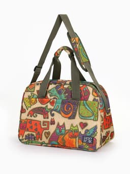 Сумка дорожная на молнии, наружный карман, длинный ремень, бежевая, оранжевая