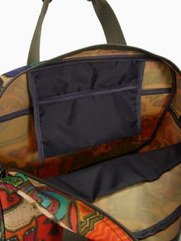 Сумка дорожная на молнии, наружный карман, длинный ремень, бежевая, оранжевая