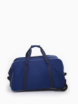 Сумка дорожная на 2 колёсах, отдел на молнии, наружный карман, синий/серый