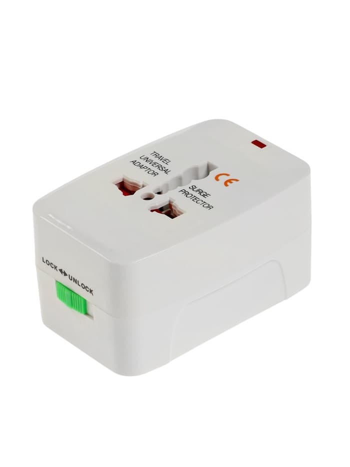 Адаптер универсальный 5 в 1, 6 А, 2 USB-A, 220 В, белый