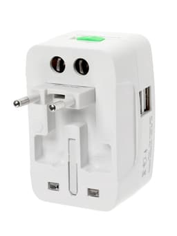 Адаптер универсальный 5 в 1, 6 А, 2 USB-A, 220 В, белый