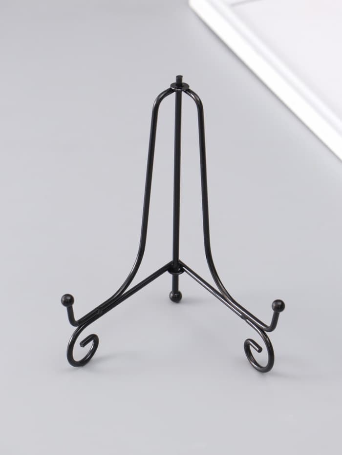 Подставка для тарелки декоративной d=15-18 см «Узорная», металл, 15×9.5 см, чёрная, набор 5 шт.