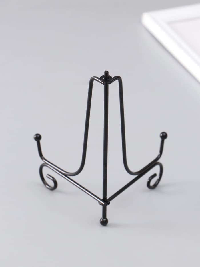 Подставка для тарелки декоративной d=15-18 см «Узорная», металл, 15×9.5 см, чёрная, набор 5 шт.