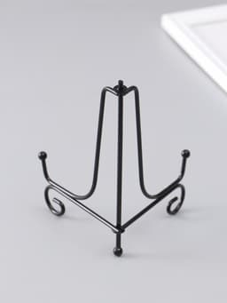 Подставка для тарелки декоративной d=15-18 см «Узорная», металл, 15×9.5 см, чёрная, набор 5 шт.