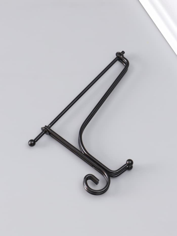 Подставка для тарелки декоративной d=15-18 см «Узорная», металл, 15×9.5 см, чёрная, набор 5 шт.