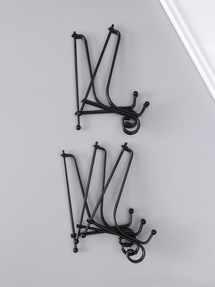 Подставка для тарелки декоративной d=15-18 см «Узорная», металл, 15×9.5 см, чёрная, набор 5 шт.