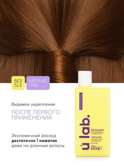 Профессиональный укрепляющий бальзам для ломких волос с комплексом масел и экстрактов, 250 мл ULAB