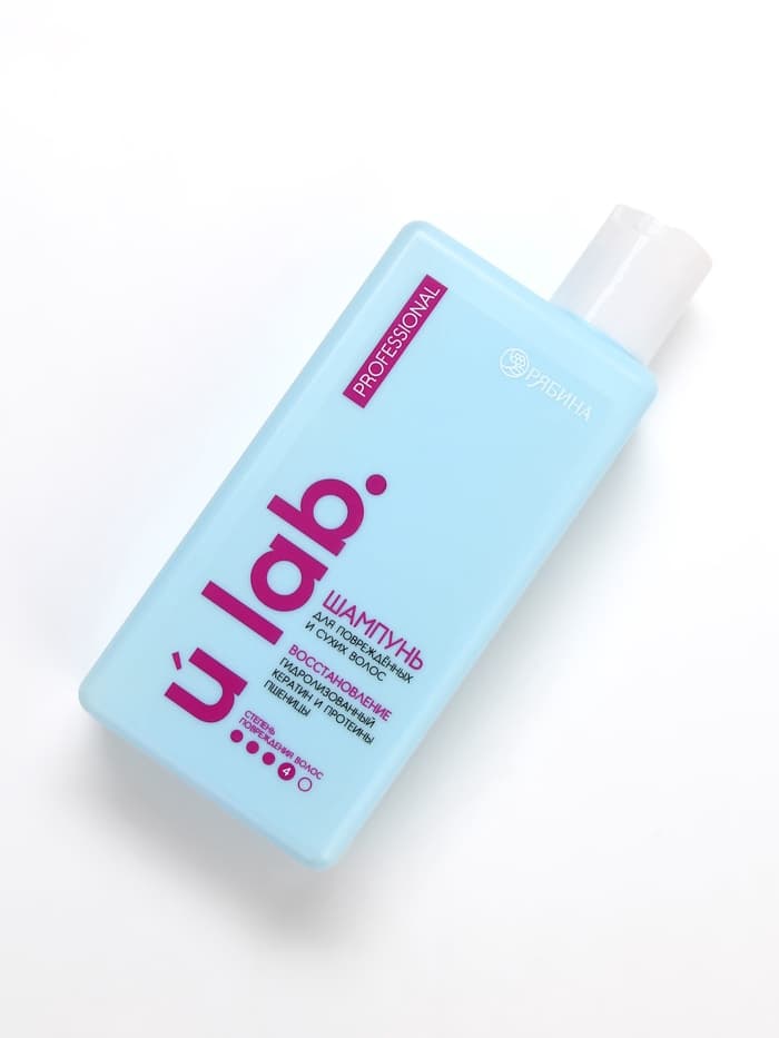 Профессиональный восстанавливающий шампунь женский, для сухих и пористых волос с кератином и протеинами пшеницы, 250 мл ULAB