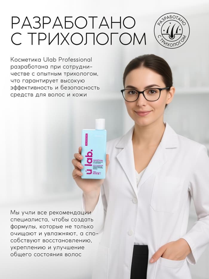 Профессиональный восстанавливающий бальзам для сухих и пористых волос с кератином и протеинами пшеницы, 250 мл ULAB