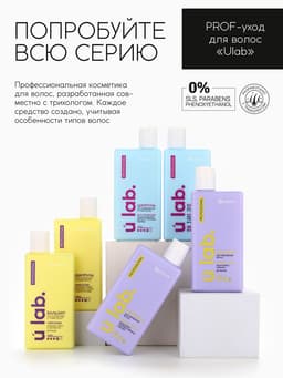 Профессиональный восстанавливающий бальзам для сухих и пористых волос с кератином и протеинами пшеницы, 250 мл ULAB