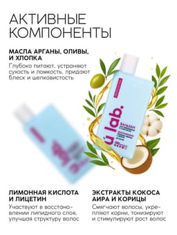 Профессиональный восстанавливающий бальзам для сухих и пористых волос с кератином и протеинами пшеницы, 250 мл ULAB