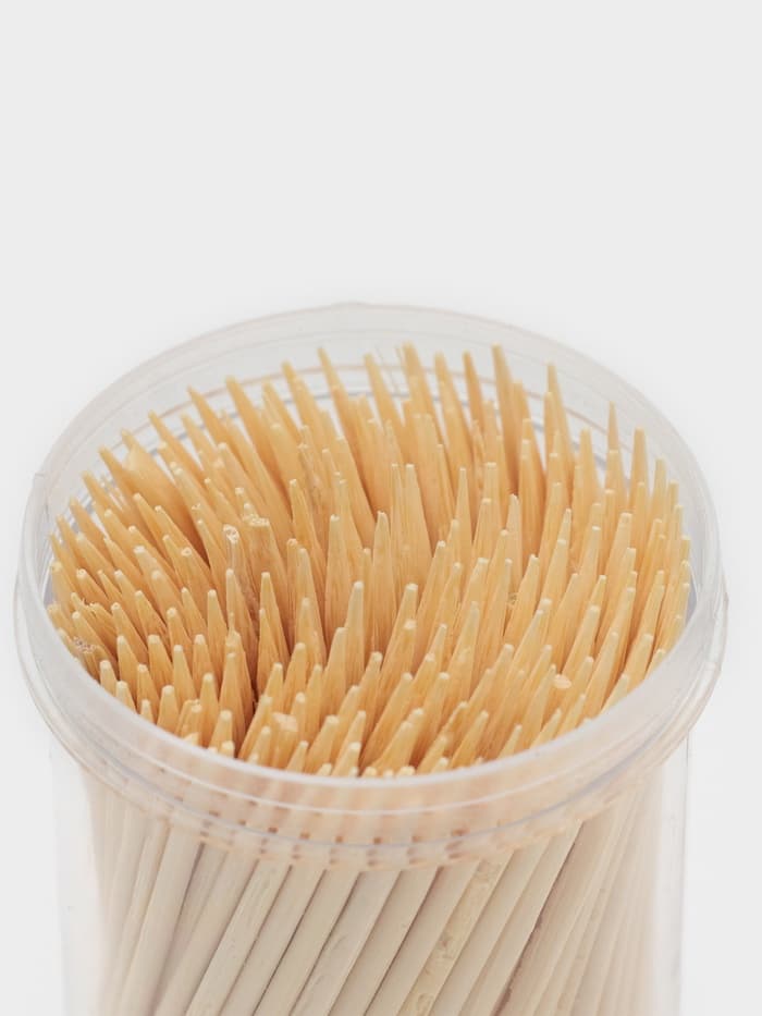 Зубочистки с металлической крышкой, набор 280 шт., бамбук