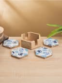 Подставка под горячее «Крабы», набор 4 шт., 15×13×5 см, дерево манго