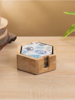 Подставка под горячее «Крабы», набор 4 шт., 15×13×5 см, дерево манго