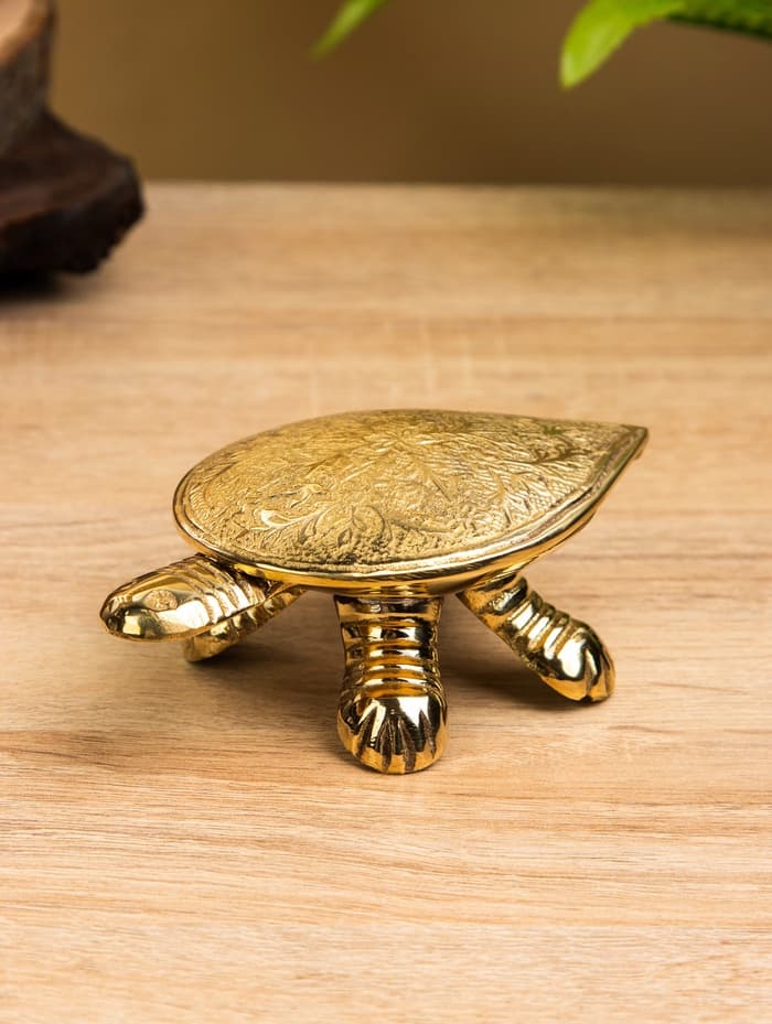 Сувенир шкатулка «Черепаха с цветочным узором», латунь, 12×7×4.5 см