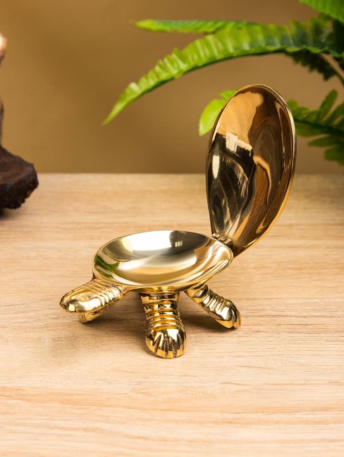 Сувенир шкатулка «Черепаха с цветочным узором», латунь, 12×7×4.5 см