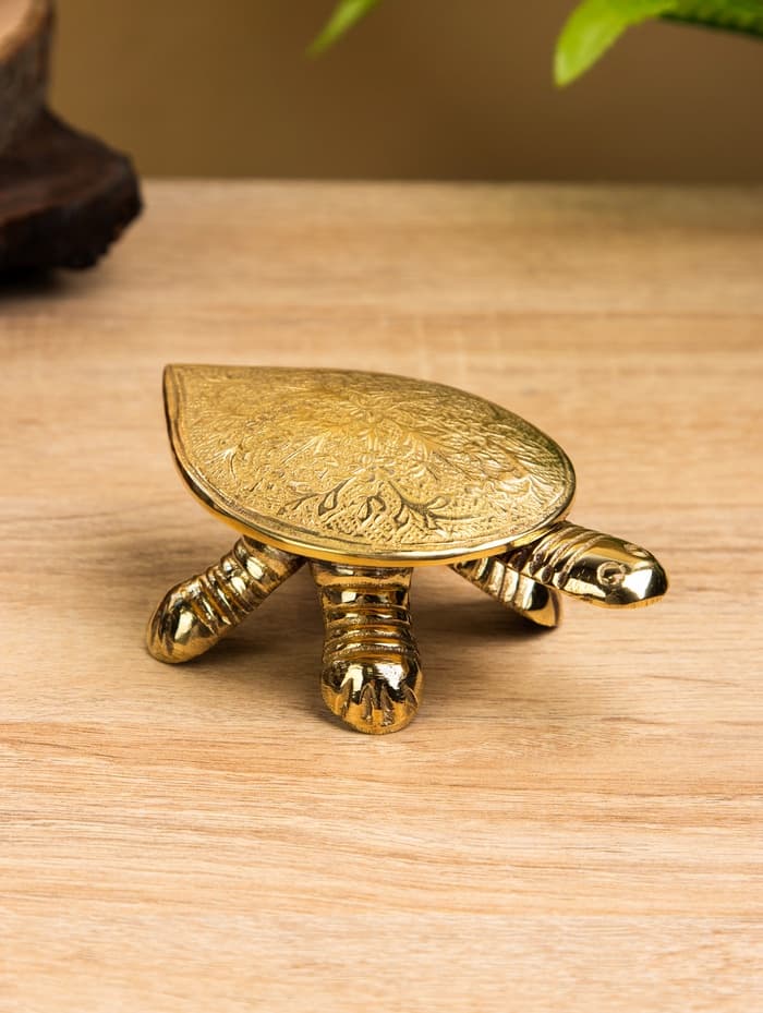 Сувенир шкатулка «Черепаха с цветочным узором», латунь, 12×7×4.5 см